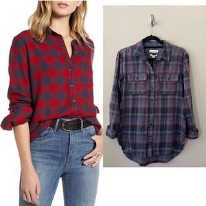 Nwt-treasure & Bond Raw Hem 100% Cotton Flannel